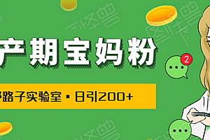 【勇锶2011期】日引200+预产期宝妈,从预产期到K12教育持续转化…操作方法简单