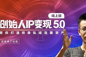 【第2247期】波波来了《创始人IP变现5.0》帮你打造终身私域流量资产