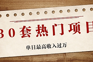 【第2310期】30套热门项目:单日最高收入过万 (网赚项目、朋友圈、涨粉套路、抖音、快手)等