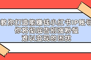 【第2740期】教你打造能赚钱小红书IP账号:你将彻底告别涨粉慢,难以变现的困扰