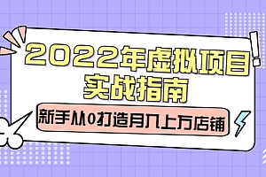 【第2777期】2022年虚拟项目实战指南,新手从0打造月入上万店铺【视频课程】