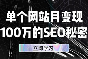 【第2804期】单个网站月变现100万的SEO秘密:如何百分百做出赚钱站点