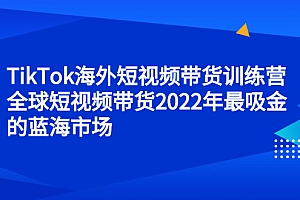 【第2814期】TikTok海外短视频带货训练营,全球短视频带货2022年最吸金的蓝海市场