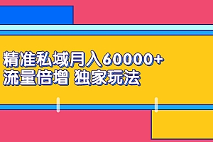 【第2821期】精准私域月入60000+ 流量倍增 独家玩法(9节视频课)
