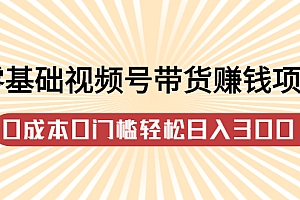 【第2881期】零基础视频号带货赚钱项目,0成本0门槛轻松日入300+【视频教程】