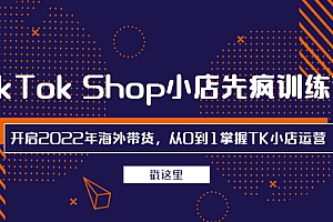 【第2929期】TikTok Shop小店先疯训练营,开启2022年海外带货,从0到1掌握TK小店运营