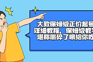 【第2974期】大致保姆级正价起号详细教程,保姆级教学,堪称嚼碎了喂给你吃
