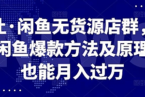 【第3040期】闲鱼无货源店群,掌握闲鱼爆款方法快速出单,轻松月入10000+