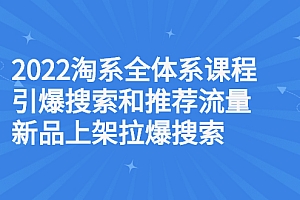【第3079期】2022淘系全体系课程引爆搜索和推荐流量,新品上架拉爆搜索