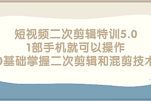 【第3139期】短视频二次剪辑特训5.0,1部手机就可以操作,0基础掌握二次剪辑和混剪技术