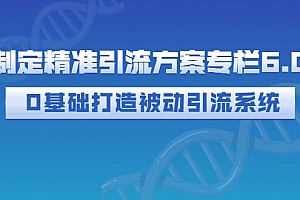 【第3183期】制定精准引流方案专栏6.0:0基础打造被动引流系统(价值1380元)
