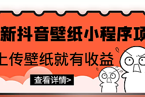 【第3233期】最新抖音壁纸小程序项目,上传壁纸就有收益【躺赚收益】