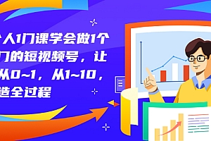 【第3239期】1个人1门课学会做1个热门的短视频号,让你从0~1,从1~10,打造全过程