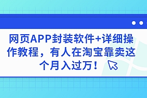 【第3333期】网页APP封装软件【安卓版】+详细操作教程,有人在淘宝靠卖这个月入过万!