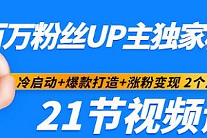 【第3351期】百万粉丝UP主独家秘诀:冷启动+爆款打造+涨粉变现 2个月12W粉(21节视频课)