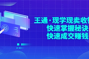 【第3355期】王通·现学现卖收钱班,快速掌握秘诀,快速成交赚钱