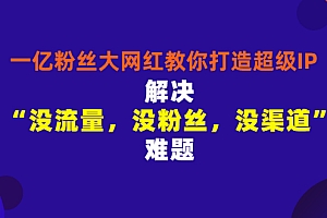 【第3361期】一亿粉丝大网红教你打造超级IP:解决“没流量,没粉丝,没渠道”难题