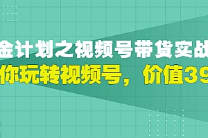 【第3417期】胡子·淘金计划之视频号带货实战营,带你玩转视频号,价值399