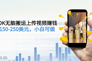 【第3538期】TIKTOK无脑搬运上传视频赚钱,日入150-250美元,小白可做(2节视频课)