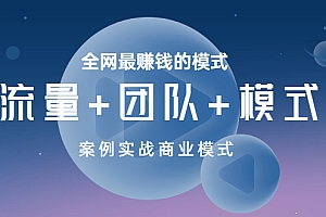 【第3601期】全网最赚钱的模式《流量+团队+模式》案例实战商业模式