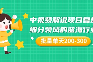 【第3613期】某付费文章:中视频解说项目复盘:细分领域的蓝海行业 批量单天200-300收益