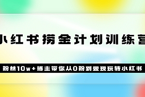 【第3620期】《小红书捞金计划训练营》粉丝10w+博主带你从0粉到变现玩转小红书(72节课)