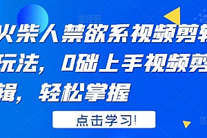 【第3625期】火柴人系视频剪辑玩法,0础上手视频剪辑,轻松掌握