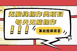 【第3654期】某站担保项目:无脑纯操作类项目,每天无脑操作,需要周转资金【揭秘】