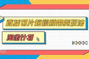 【第3671期】淘金之路第十期实战训练营【直播切片】,小杨哥直播切片短视频带货玩法
