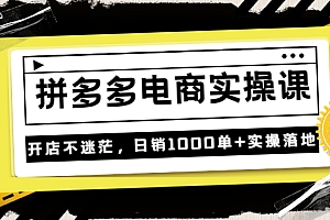 【第3732期】不灭《拼多多电商实操课》开店不迷茫,日销1000单+实操落地(价值299元)
