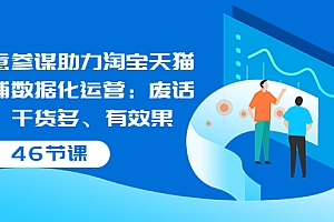 【第3787期】生意参谋助力淘宝天猫店铺数据化运营:废话少、干货多、有效果(46节课)