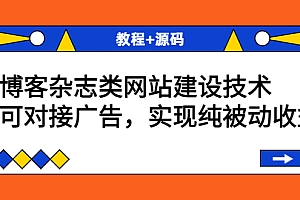 【第3853期】博客杂志类网站建设技术,可对接广告,实现纯被动收益(教程+源码)