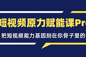 【第3886期】短视频原力赋能课Pro,把短视频能力基因刻在你骨子里的课(价值4999元)