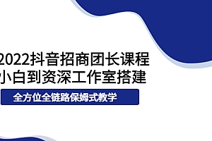 【第3982期】2022抖音招商团长课程,从小白到资深工作室搭建,全方位全链路保姆式教学