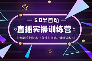 【第4032期】蚂蚁·5.0半自动直播2345打法,半自动爆流直播技术+5分钟卡点循环引爆话术