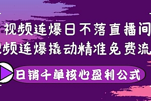【第4049期】视频连爆日不落直播间,视频连爆撬动精准免费流量,日销千单核心盈利公式