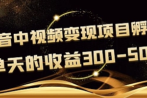 【第4057期】黄岛主《抖音中视频变现项目孵化》单天的收益300-500 操作简单粗暴