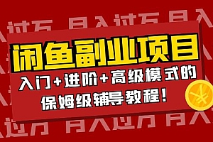 【第4118期】闲鱼无货源项目月入过万:入门+进阶+高级模式的保姆级辅导教程!