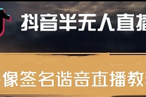 【第4145期】最近火爆的抖音头像签名设计半无人直播直播项目:直播教程+素材+直播话术