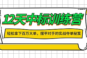 【第4316期】12天中标训练营:轻松拿下百万大单,摆平对手的实战夺单秘笈