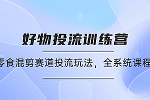 【第4551期】好物推广投流训练营:零食混剪赛道投流玩法,全系统课程