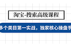 【第4580期】淘宝-搜索高级课程:多个类目第一实战,独家核心操盘手法