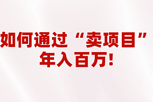 【第6901期】2023年最火项目:通过“卖项目”年入百万!普通人逆袭翻身的唯一出路
