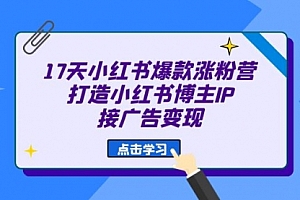 【第6948期】17天小红书爆款 涨粉营(广告变现方向)