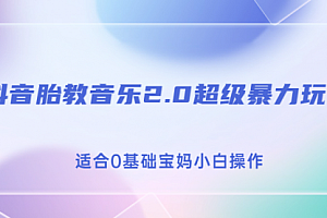 【第7014期】抖音胎教音乐2.0,超级暴力变现玩法,日入500+,适合0基础宝妈小白操作