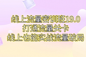 【第7031期】线上流量密训班19.0,打通流量关卡,线上也能实战流量破局