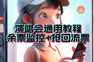 【第7061期】演唱会通用_余票监控+抢回流票(教程+软件)