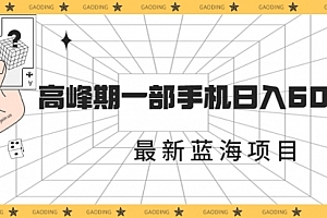 【第7127期】最新蓝海项目,一年2次爆发期,高峰期一部手机日入6000+