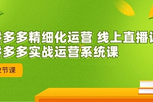 【第7192期】2023年8月新课-拼多多精细化运营