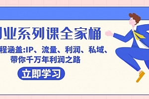 【第7533期】创业系列课-全家桶,9大课程涵盖:IP 流量 利润 私域 带你千万年利润之路